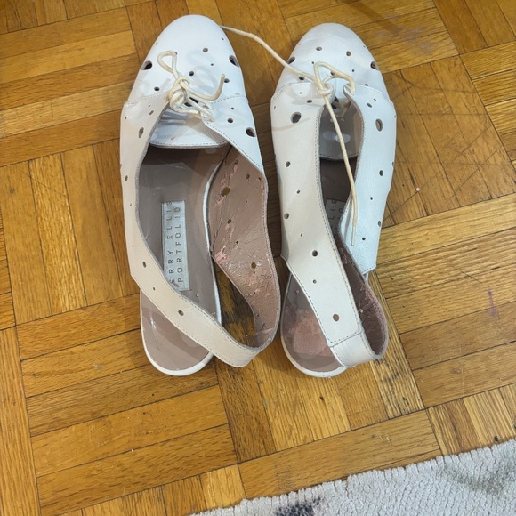 rare white leather slides holy Perry Ellis Portfolio * - Picture 3 of 7